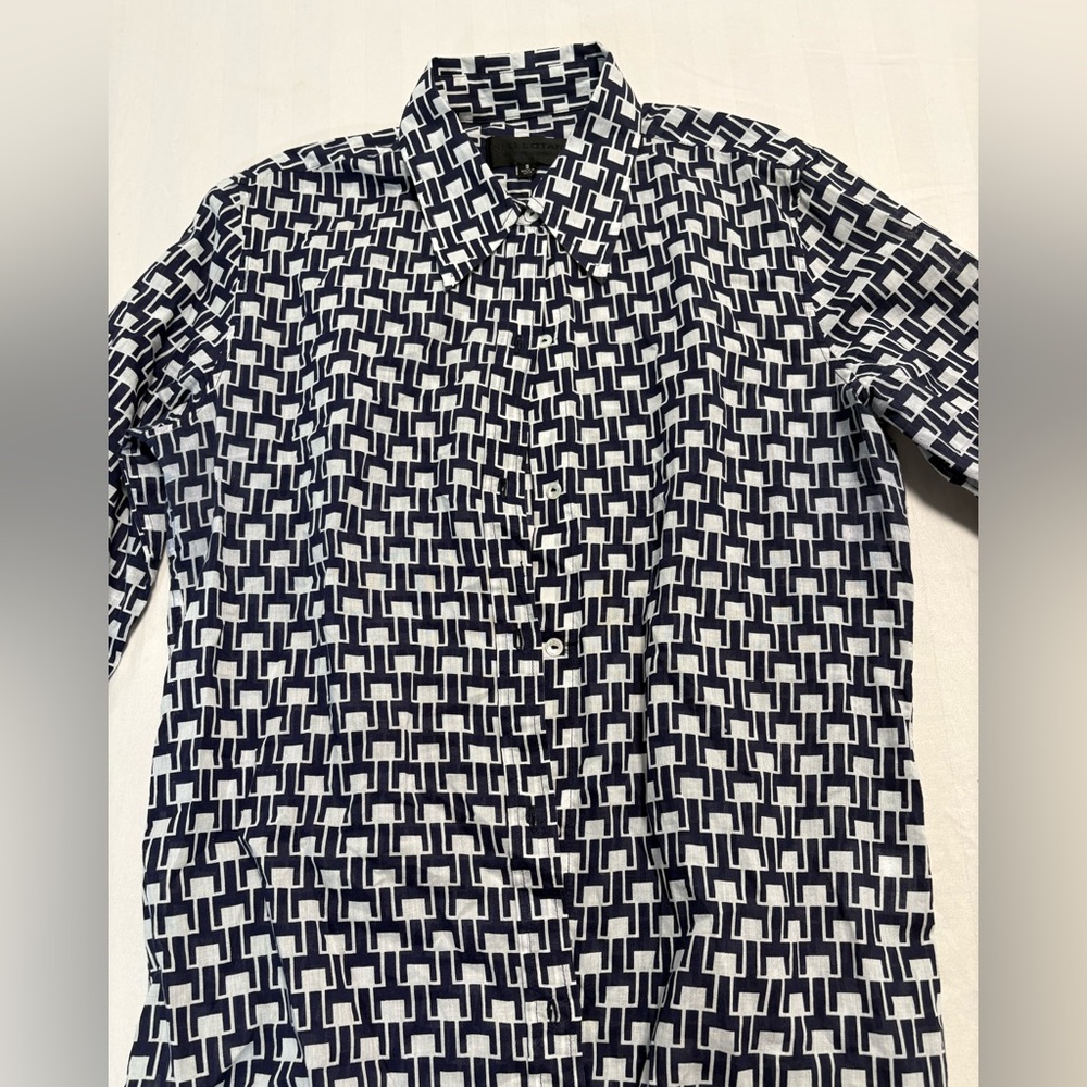 Women’s Nini lotan like New Geometric Pattern Shirt - Black and White